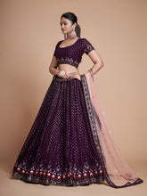 Anmol Purple Heavy Georgette Embroidery with Sequins Work Lehenga